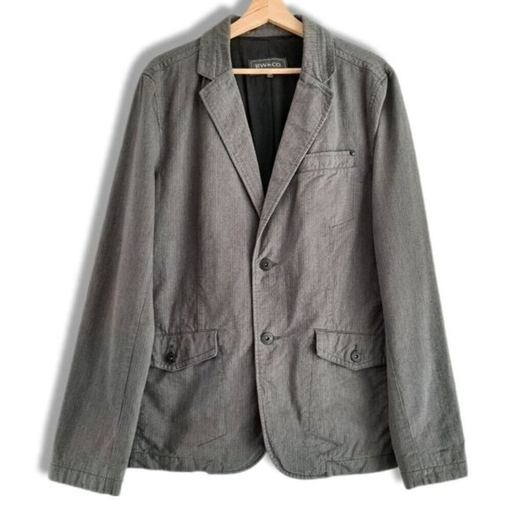 RW & CO. Casual Cotton Blend Blazer Jacket Grey Men's Sz M